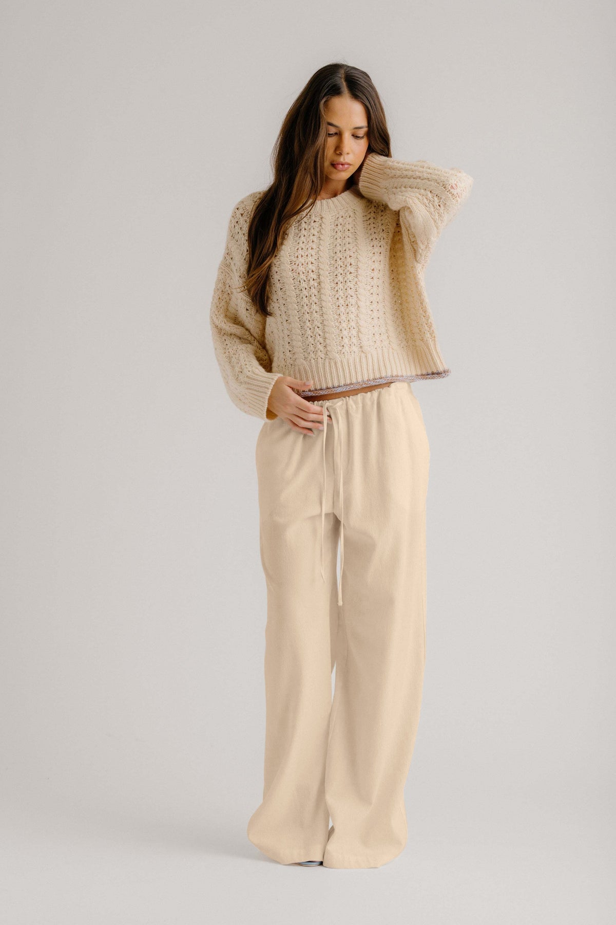 TARA SLOUCHY CASHMERE CREWNECK | BUTTERCREAM