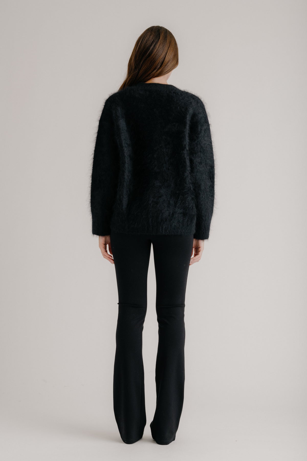 TISCH SLOUCHY BRUSHED CASHMERE CARDIGAN | BLACK