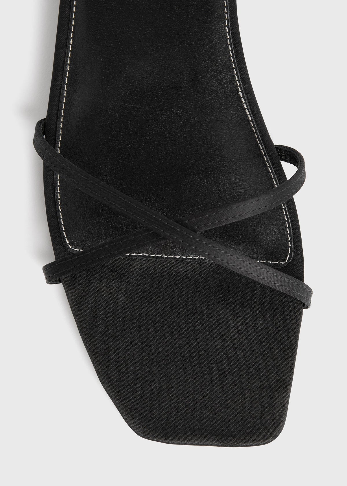 Satin crossover slides black
