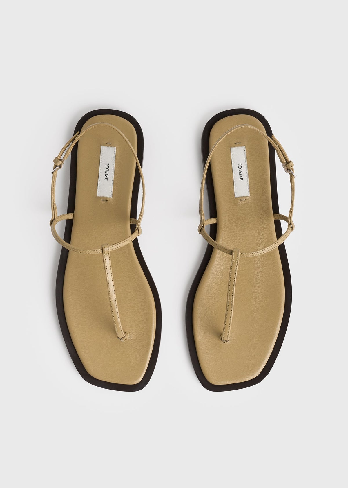 T-strap nappa sandals desert/dark brown