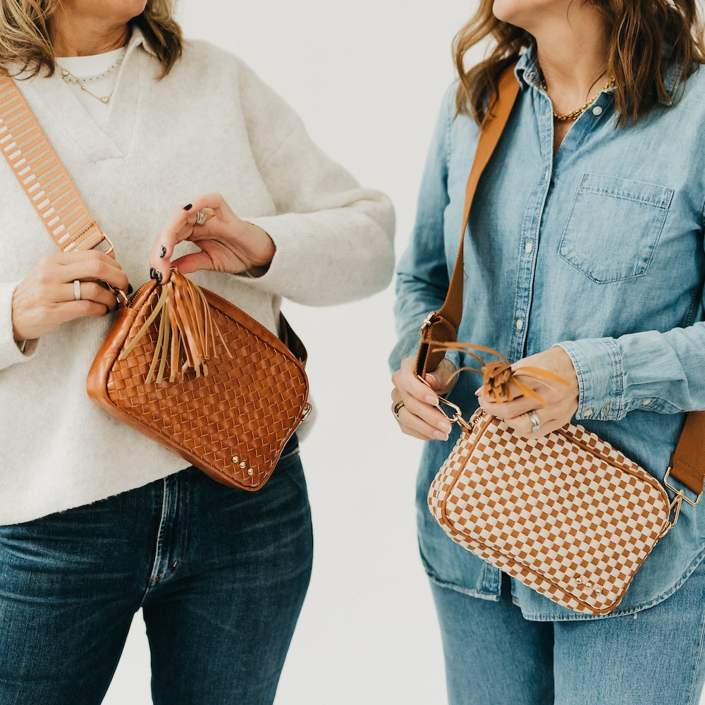 Woven Willow Camera Crossbody Bag